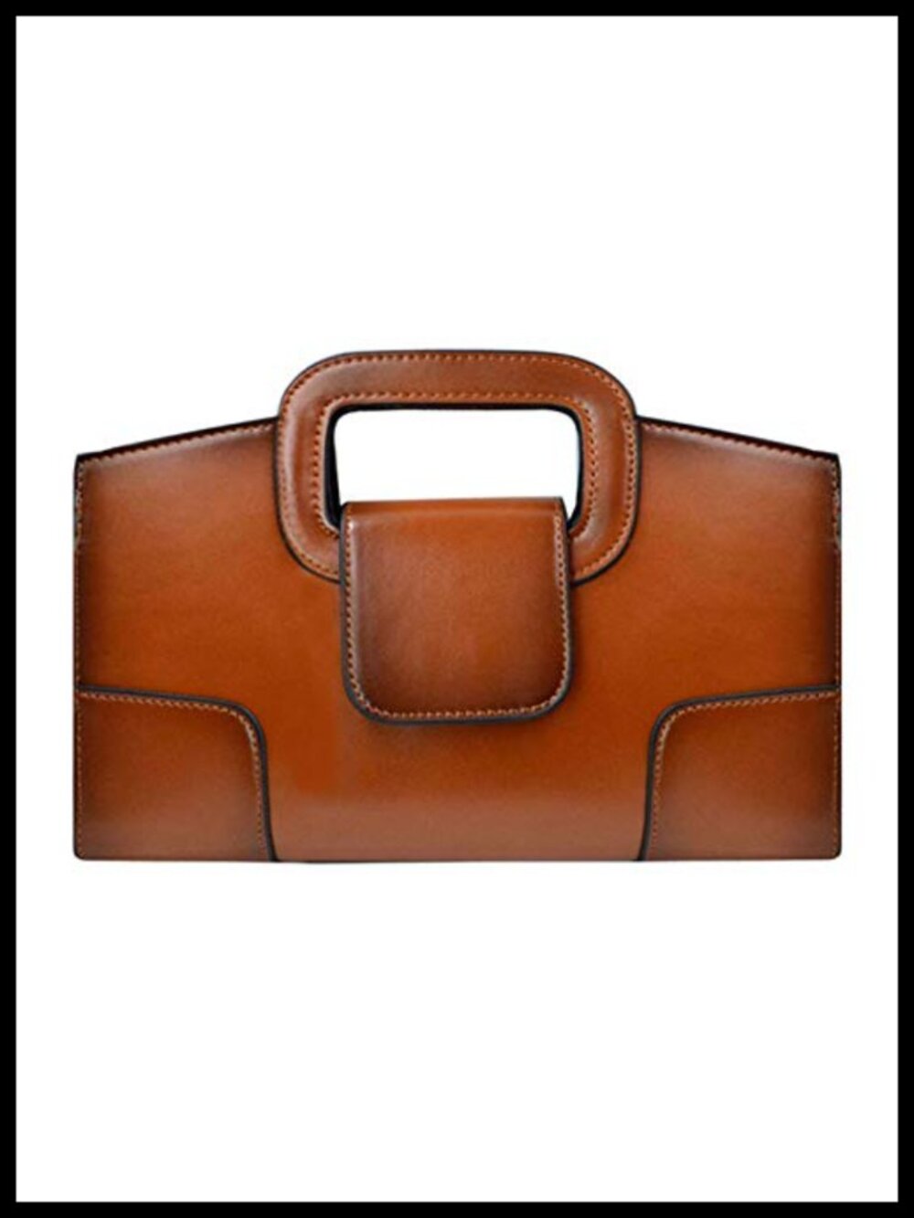 Vintage Patent PU Leather Satchel Handbag with Flap Tote, Detachable Chain Strap